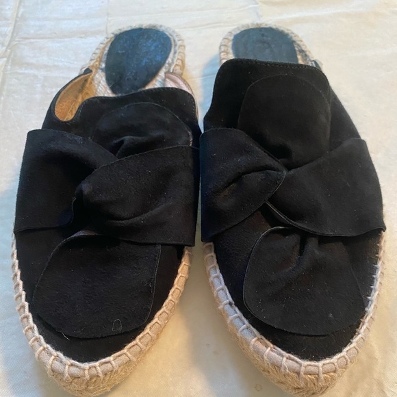 Saks Fith Avenue black suede mule shoes with leather interior 7.5 - Picture 2 of 8